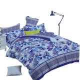 OMAMA Bedsheet Box Blue Leaf Design Bedding Set