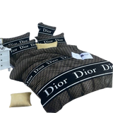OMAMA Bedsheet Black Dior Design Bedding Set