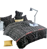 OMAMA Bedsheet Black Luis Vuitton Design Bedding Set