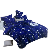 OMAMA Bedsheet Blue with Stars Design Bedding Set