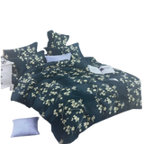 OMAMA Bedsheet Green with Plant Flower Design Bedding Set
