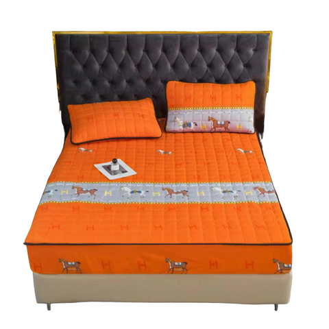Waterproof Mattress Covers Orange with Horse Design