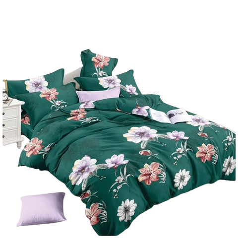 OMAMA Bedsheet Flower Bedding Set, Green