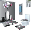 4 in 1 Bathroom Mat Grey with Flower Pot Design