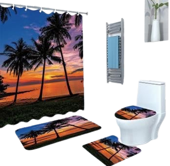 4 in 1 Bathroom Mat Sunny Beach Design