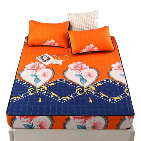 Waterproof Mattress Covers Orange with Rose Flower Design