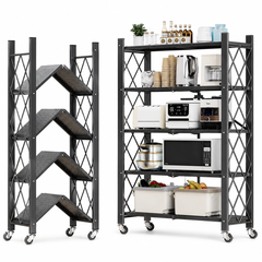 Folding Storage Rack with Wheels