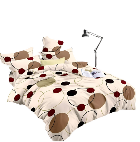 OMAMA Bedsheet Beige with Colorful Circles Design