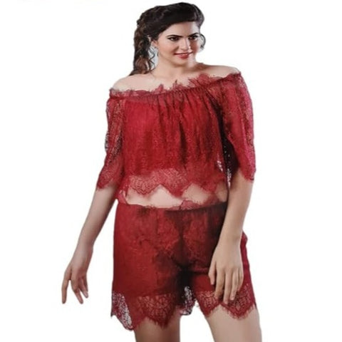 Sexy Transparent Brocade Suit Sleepwear