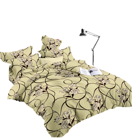 OMAMA Bedsheet Curry with Flower Patterns