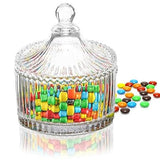 Crystal Glass candy jar Bowl with Lid