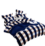 OMAMA Bedsheet Navy Blue with Curry Patterns