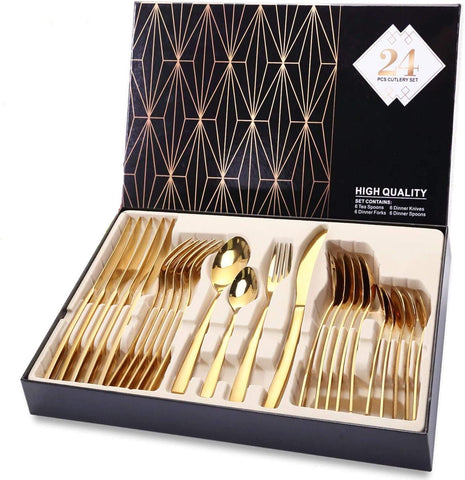 24-Piece Stainless Steel Flatware Cutlery Set