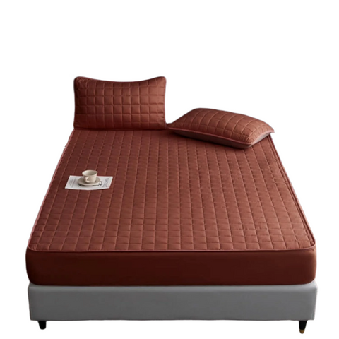Waterproof Mattress Cover Coffee Brown