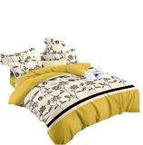 OMAMA Bedsheet Yellow and Curry with Flower Patterns