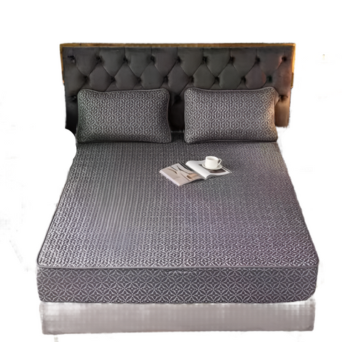 Waterproof Mattress Cover Grey with Adinkra Designs