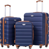 COOLIFE Suitcase Trolley Luggage Blue-Black