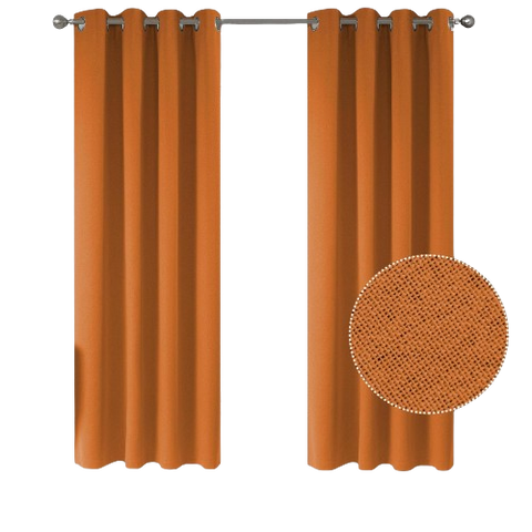 Thick Blackout 100% Chemical Fiber Curtains, Orange