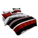 Black and Red Pattern King Size Duvet Set 7 Pieces