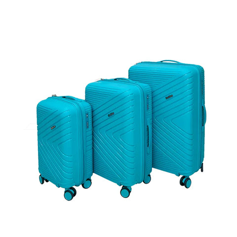 COOLIFE Suitcase Trolley Luggage Blue