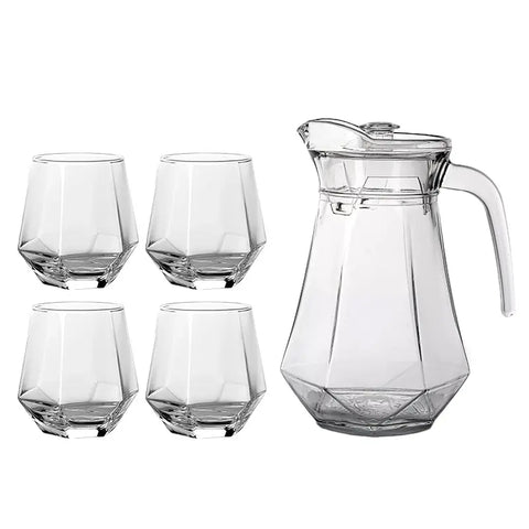 Vshand 5 Pcs Diamond SHape Glass Pitcher