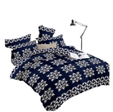 OMAMA Bedsheet Navy Blue with Adinkra Pattern