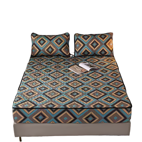 Waterproof Mattress Cover Blue and Yellow Boxed