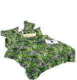 OMAMA Bedsheet Green Plant with Black Pattern