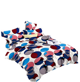 OMAMA Bedsheet White with Colorful Circles Design