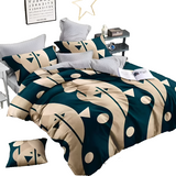 Green Pattern with Circle and Triangle King Size Duvet Set 7 Pieces