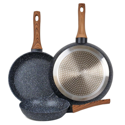 Baroly 3PCS Non Stick Forged Frying Pan Set