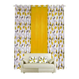 3 Pieces Eyelet Polyester Curtain with Pillow Covers, Yellow