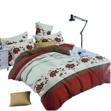 OMAMA Bedsheet Rose Brown Flower Design Bedding Set