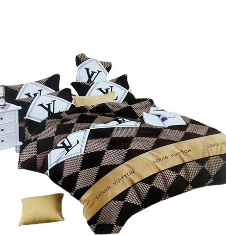 OMAMA Bedsheet Brown Boxed Luis Vuitton Design Bedding Set
