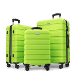 COOLIFE Suitcase Trolley Luggage Green